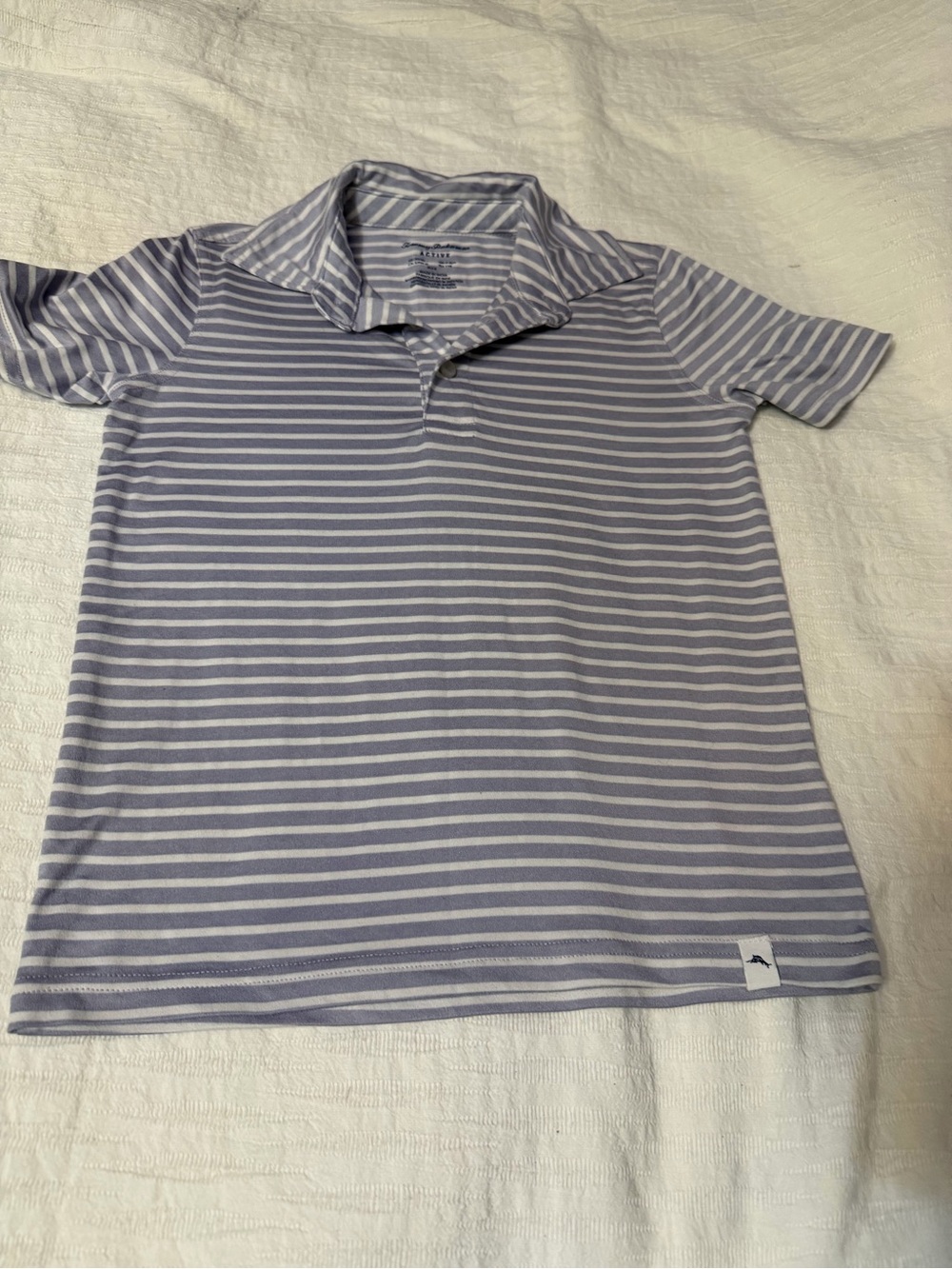 Tommy Tommy Bahama Active Boys Striped Polo Shirt Size 5/6 Blue White